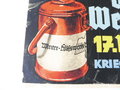 Plakat "Tag der Wehrmacht 17.März 1940 - Kriegswinterhilfswerk" 42 x 60cm, mittig gefaltet