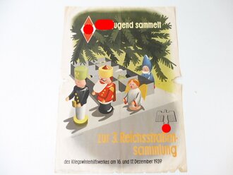 Winterhilfswerk Plakat "Hitlerjugend sammelt zur 3....