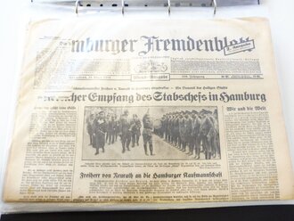 29 Ausgaben " Hamburger Fremdenblatt " von 1934, nicht auf vollständigkeit hin überprüft. Sauber im Ordner abgelegt