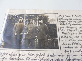 Weihnachten in der Champagne 1916, Generalkommando 26.RK - Berühmte Zeitgenossen, mit aufgeklebten Fotos, Maße ca. A4