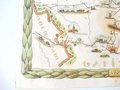 "Marschweg des Pi.Batl. 29" Farbige, dekorative Darstellung 30 x 40cm, wohl aus Rahmen entfernt