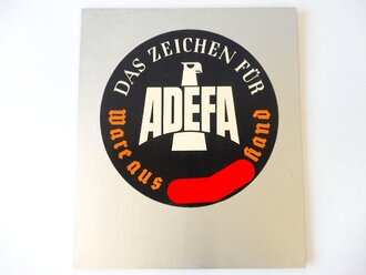 Aufsteller für ein Schaufenster " ADEFA Das Zeichen für Ware aus arischer Hand" 30 x 35cm