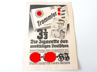 Werbeplakat "Trommler Zigaretten" 18 x 26cm