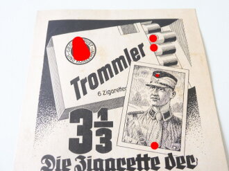 Werbeplakat "Trommler Zigaretten" 18 x 26cm