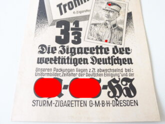 Werbeplakat "Trommler Zigaretten" 18 x 26cm