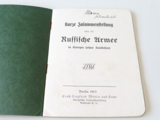 "Kurze Zusammenstellung über die russische...