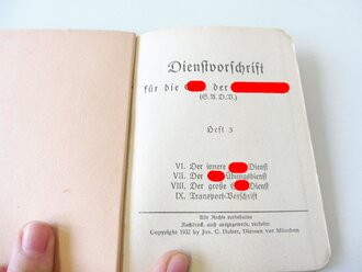 " Dienstvorschrift für die SA der NSDAP" Heft 1-4