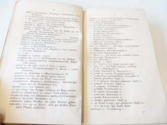 Vocabulaire Militaire, Francais-Allemand, Sprachführer Französisch-Deustch, datiert 1878, 300 Seiten, Maße A6