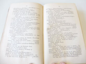 Vocabulaire Militaire, Francais-Allemand, Sprachführer Französisch-Deustch, datiert 1878, 300 Seiten, Maße A6