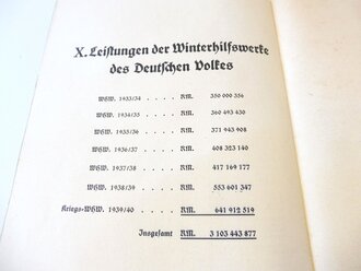 Kriegswinterhilfswerk des Deutschen Volkes 1939/1940, Rechenschafts-Bericht, A4, 18 Seiten, fleckig