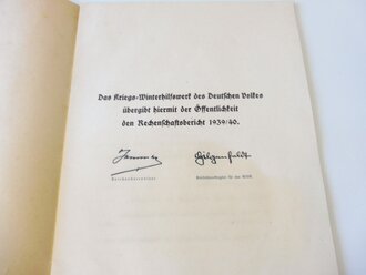 Kriegswinterhilfswerk des Deutschen Volkes 1939/1940, Rechenschafts-Bericht, A4, 18 Seiten, fleckig