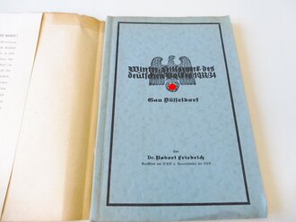 Winterhilfswerk des Deutschen Volkes 1933/1934 Gau Düsseldorf, Der Führer proklamiert das WHW, Maße unter A4, 104 Seiten, Umschlag geklebt