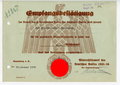 WHW, Empfangsbestätigung einer Spende über 30 Reichsmark von der Klosterschule Rossleben, datiert 1936