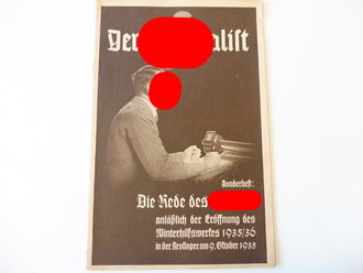 Der Tatsozialist Sonderheft: Die Rede des Führers anläßlich der Eröffnung des Winterhilfswerkes 1935/36 in der Krolloper am 9. Oktober 1935, A5, 15 Seiten