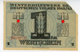WHW 1942/43, Wertschein über 1 RM
