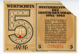 WHW 1942/43, Wertschein über 5 RM