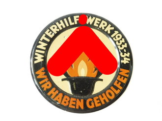 Türplakette " Winterhilfswerk 1933-34  Wir haben geholfen" Durchmesser 95mm