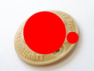 Türplakette Porzellan "Mitglied der NS Volkswohlfahrt " Durchmesser 58mm