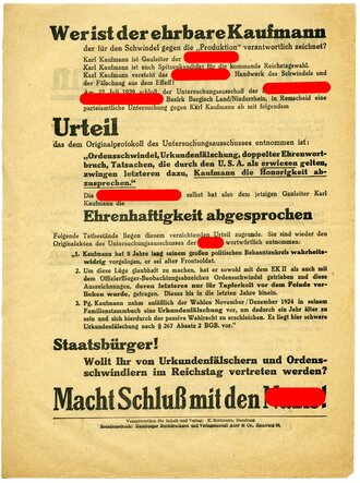 Anti Nationalsozialistischer Handzettel DIN A4