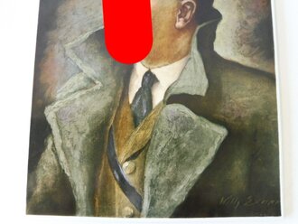 Porzellanmanufaktur Rosenthal "Der Führer" nach dem Gemälde von Willy Exner. 25,5 x 31,5cm. Leichter Farbabrieb im Bereich des Kinns, sonst einwandfrei