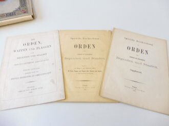 "Die Orden, Wappen und Flaggen aller Regenten und Staaten in orignalgetreuen Abbildungen" Moritz Ruhl 1883. Mit 72 Drucken, Originalausgabe