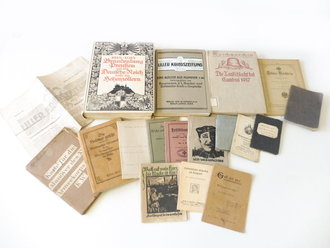 1. Weltkrieg, Konvolut von Büchern, Heften usw. Alles was auf den Fotos zu sehen ist