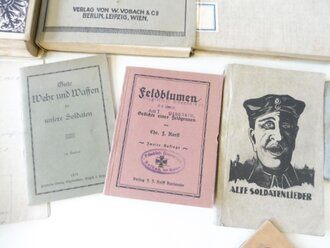 1. Weltkrieg, Konvolut von Büchern, Heften usw. Alles was auf den Fotos zu sehen ist