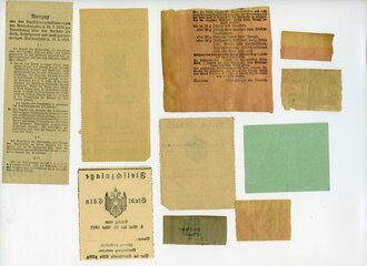 1. Weltkrieg, Konvolut Rationskarten