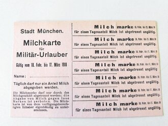 1. Weltkrieg, Konvolut Rationskarten der Stadt München