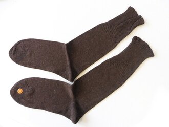 Paar Braune Wollsocken Grösse 11 aus der Zeit des 2. Weltkrieges