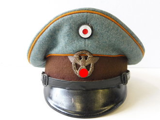 Polizei 3. Reich, Schirmmütze für Mannschaften der Gendarmerie. Hersteller Lubstein, Kopfgrösse 57