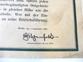 WHW 1941/42 "Ein Volk hilft sich selbst", Informationsplakat über die monatlichen Opferbeträge eines Betriebes, Maße 30 x 42 cm