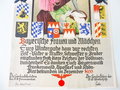 WHW Dankesurkunde "Bayerische Frauen und Mädchen.." 1933, Maße 26 x 34 cm, 