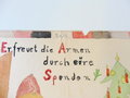 WHW Gemälde "Erfreuet die Armen durch eure Spenden", Maße 26 x 33 cm