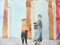 WHW Gemälde "Opfert für das Winterhilfswerk 1934-35!", Maße 26 x 33 cm