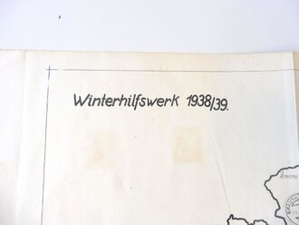 WHW 1938/39 Briefmarken aufgeklebt auf einer Karte von...