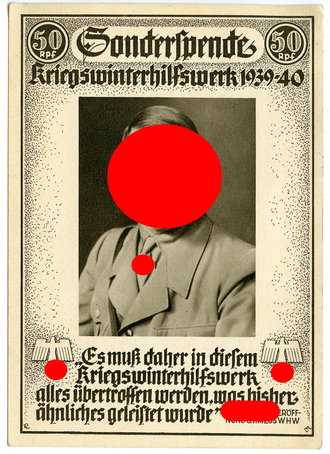 WHW 1939/40 Ansichtskarte "Sonderspende", datiert 1940