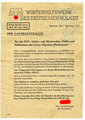 WHW Handzettel über den Beginn des Kriegs-Winterhilfswerks 1942/43, datiert September 1942, A5