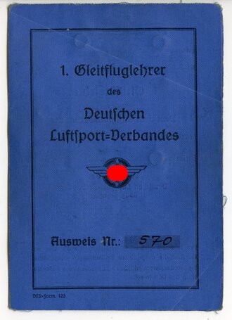 Ausweis " Gleitfluglehrer des Deutschen Luftsport...
