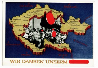 Ansichtskarte "Wir danken unserem Führer", datiert 1938