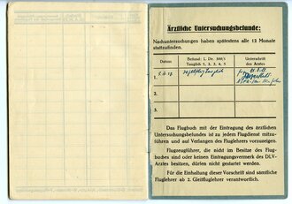 Deutscher Luftsport-Verband, Flugbuch für Segelflieger für einen Angehörigen der HJ Gruppe Ostland, datiert 1937-42. Dazu die Berechtigung das Gleitflieger A Abzeichen zu tragen