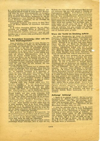 Mitteilungen für die Truppe Nr. 381, datiert November 1944, A4, links eingerissen