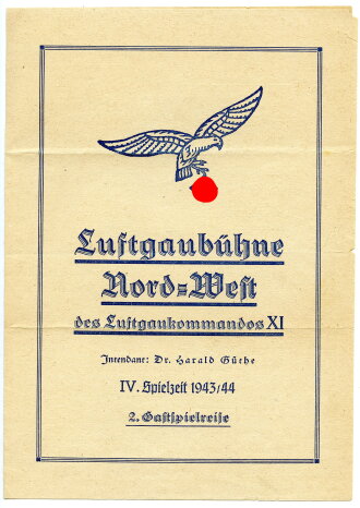 Programmheft Luftgaubühne Nord-West des Luftgaukommandos XI, IV. Spielzeit 1943/44, A5