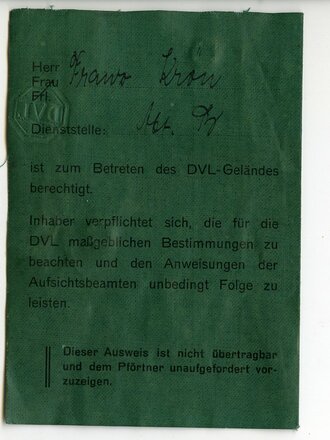 Deutsche Versuchsanstalt für Luftfahrt e.V., Ausweis...