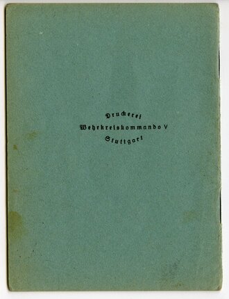 Schießbuch eines Angehörigen der Landespolizei Hundertschaft Eßlingen datiert 1935