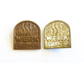 2 Mützenabzeichen Werk Feuerwehr Höhe je 24mm
