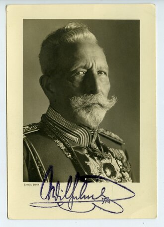 Kaiser Wilhelm II. Fotoabzug mit Faksimilie Unterschrift...