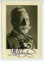 Kaiser Wilhelm II. Fotoabzug mit Faksimilie Unterschrift ( gestempelt) aus Haus Doorn, etwas über Postkartenformat