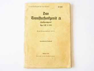 D940 " Das Tornisterfunkgerät a" vom Dezember 1933.