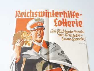 Reichswinterhilfe Lotterie 1934/35, Plakat 37,5 x 58cm. die Seiten leicht beschnitten